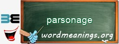 WordMeaning blackboard for parsonage